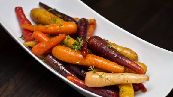 Carottes naines glacées à la bière