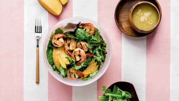 Mercredi : Salade de crevettes et de mangues