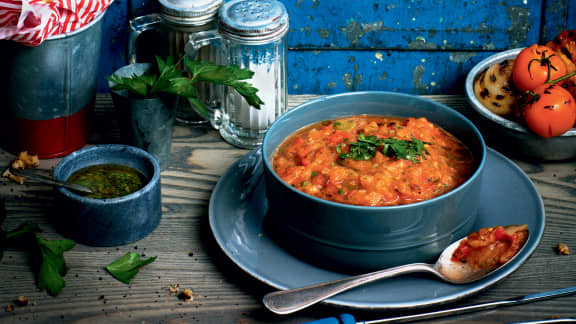 Gaspacho fumé aux tomates