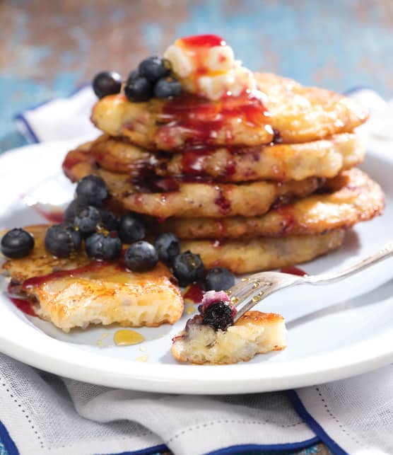 Pancakes à la ricotta et aux bleuets