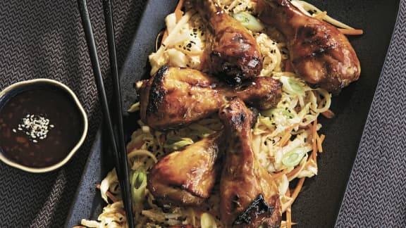 Pilons de poulet laqués à la friteuse à air