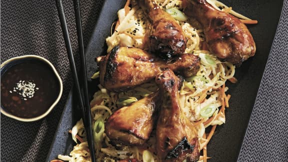 Pilons de poulet laqués à la friteuse à air