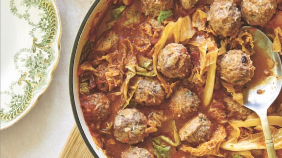 Boulettes de boeuf porc-épic, façon cigare au chou