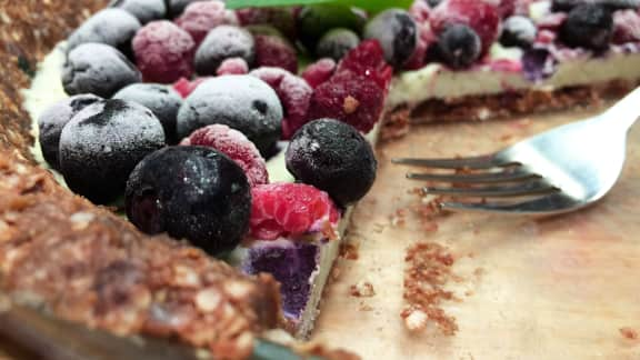 Tarte crémeuse aux mûres et à la menthe