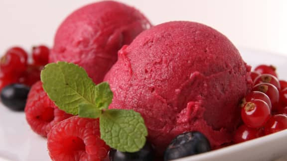 Sorbet de framboises surprise