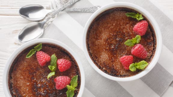 Crème brûlé au cacao et citrouille blanche