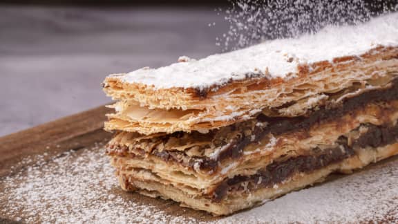 Mille-feuille au chocolat noir et à l'orange