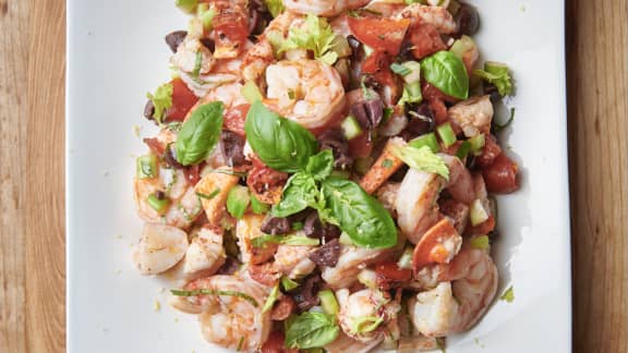 Salade de homard et de crevettes