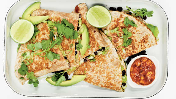 Quesadillas aux fèves noires