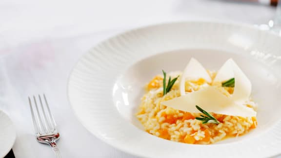 Samedi midi : Risotto à la citrouille et au pecorino