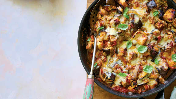 Poêlée d'aubergines parmigiana