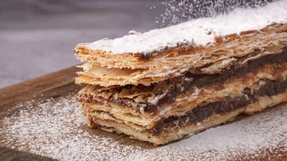 mille-feuille au chocolat noir et à l'orange