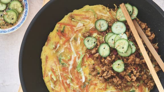 Lundi : Omelette coréenne au porc épicé