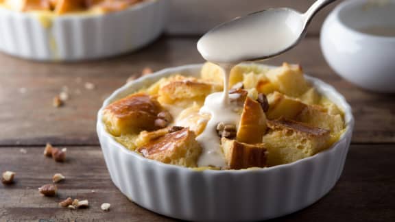 Pouding au pain perdu à l'érable