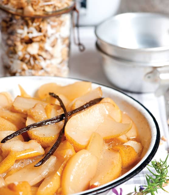 Compote de pommes et de poires chaude