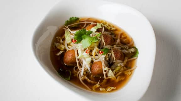 Soupe aux boulettes de lentilles