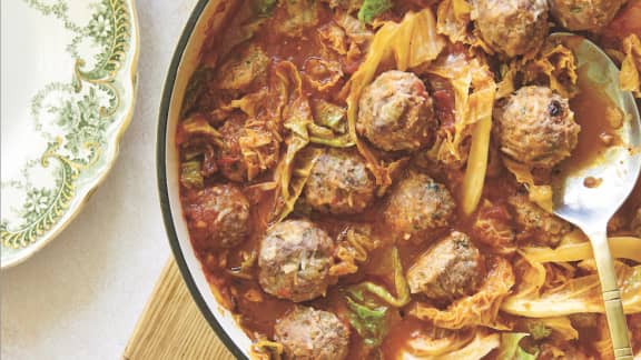 Boulettes de boeuf porc-épic, façon cigare au chou