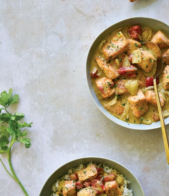 Curry de saumon au lait de coco
