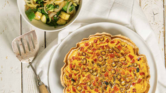 Lundi : Quiche aux poivrons rouges grillés