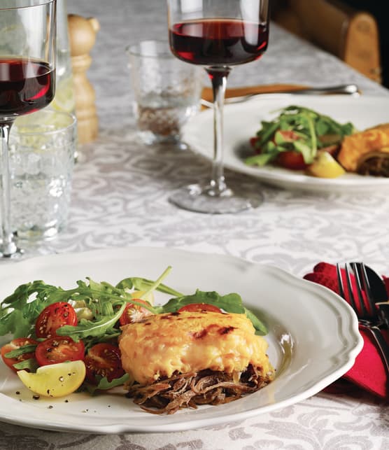 Parmentier de canard confit aux patates douces