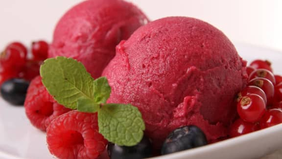 Sorbet de framboises surprise