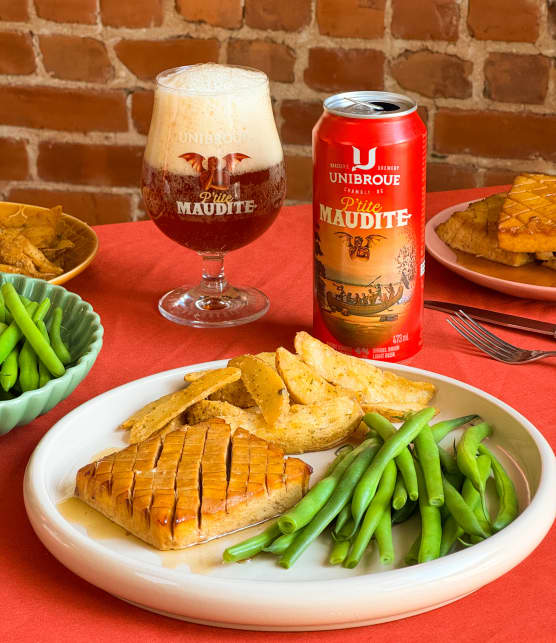 Tofu à l'érable et à la bière P'tite Maudite