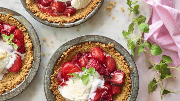 Minitartelettes aux fraises grillées