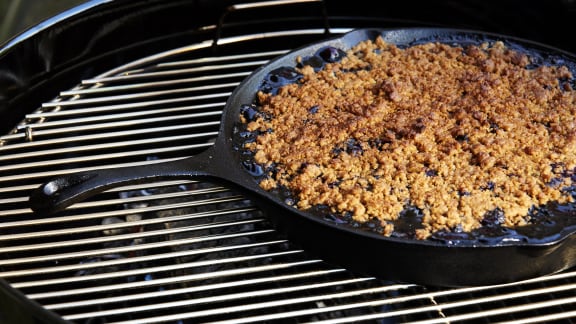 Croustade aux bleuets sur BBQ