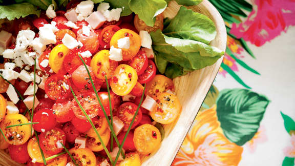 Salade de melon, tomates et ricotta