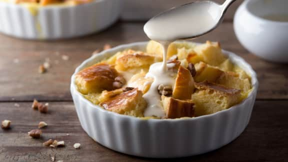 Pouding au pain perdu à l'érable