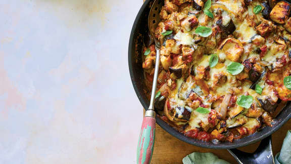Samedi soir : Poêlée d'aubergines parmigiana