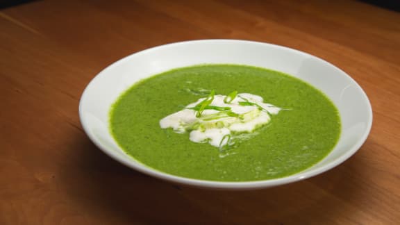 Potage au brocoli et aux épinards