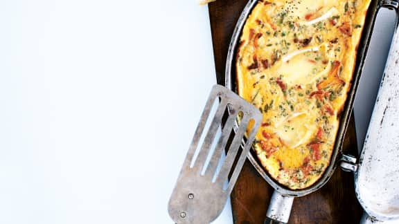 Omelette au Gaulois de Portneuf et aux chanterelles