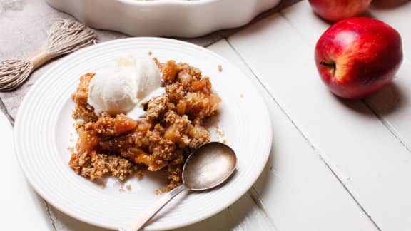 Crumble de pommes et poires à l'érable