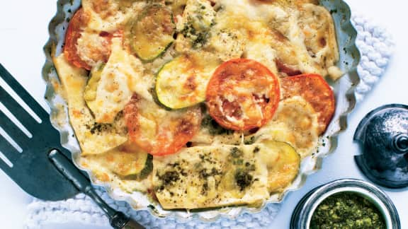 Casserole de tofu et de légumes au fromage gratiné