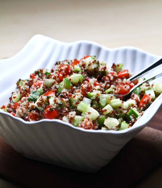 Salade de quinoa deux couleurs au cumin et à la ciboulette