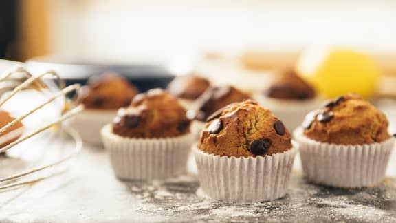 Muffins bananes et chocolat