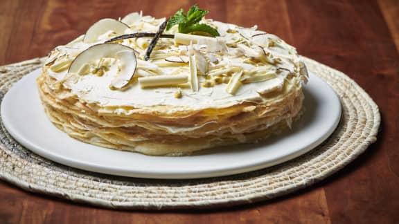 Gâteau mille-crêpes aux fruits de la passion