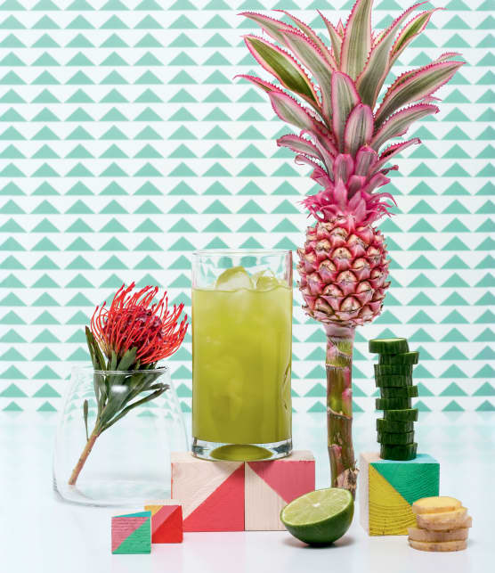 Agua fresca à l'ananas, aux concombres et au gingembre