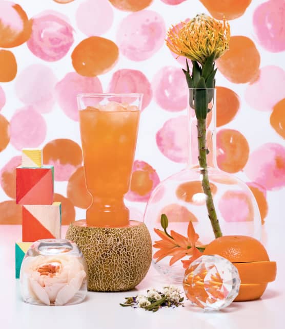 Agua fresca au thé du labrador, au cantaloup et à l'orange