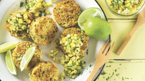 Mercredi : Croquettes de crabe au jalapeño, salsa de maïs