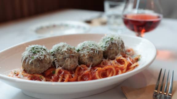 Spaghetti et boulettes de viande