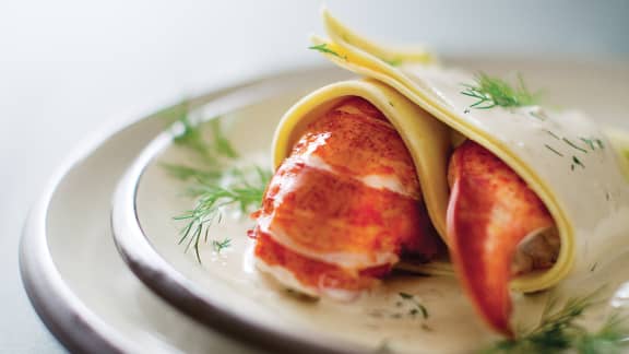 Lasagne ouverte au homard et sa crème d'aneth