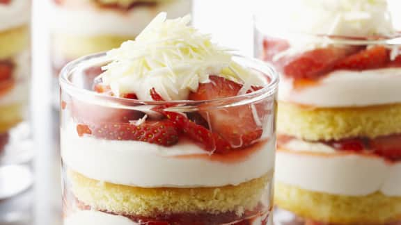 verrines de shortcake aux fraises