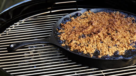 Croustade aux bleuets sur BBQ