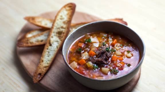 Lundi : Soupe au boeuf et à l'orge