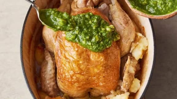 Lundi : Poulet braisé au four