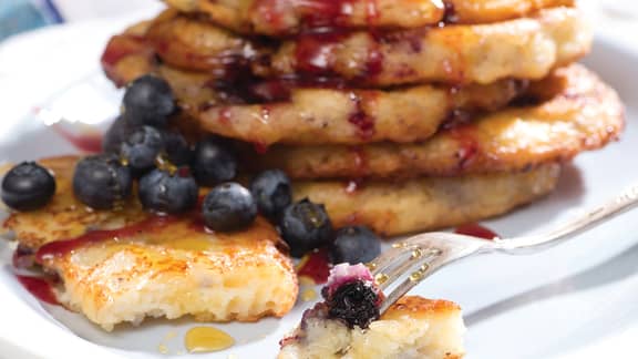 Pancakes à la ricotta et aux bleuets