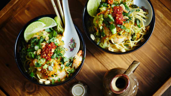 Vendredi : One-pot meal de pâtes style phô aux crevettes