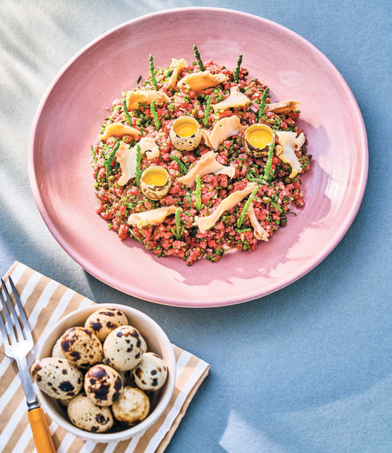 Tartare de boeuf aux bourgots